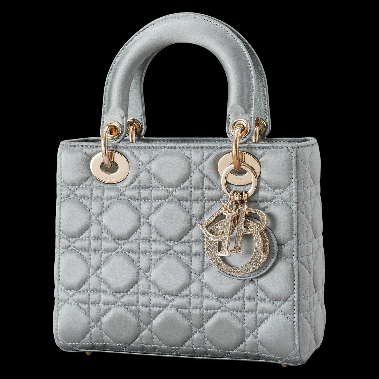 CHRISTIAN DIOR(USED)디올 새틴 레이디디올 스몰 백